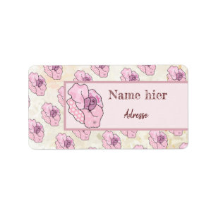 bunte Rose Adressaufkleber Label