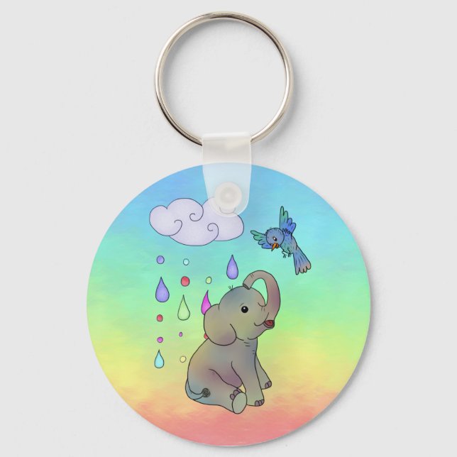Bunter Elefant  Key Ring (Front)