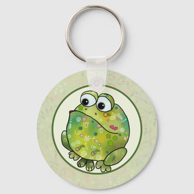 Bunter Frosch  Postkarte Key Ring (Front)