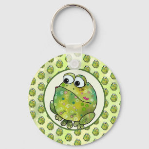 Bunter Frosch Postkarte Schlüsselanhänger Key Ring