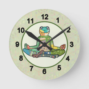 Bunter Frosch Runde Wanduhr Round Clock