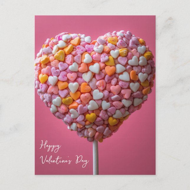 Bunter Herz Cake Pop Valentinstag Postcard (Front)
