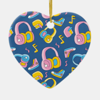 Bunter Musikmix in rosa, blau, gelb Ceramic Tree Decoration