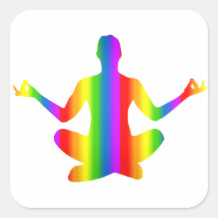 Bunter Yoga Regenbogen Sticker