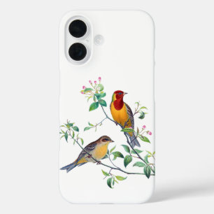 Bunting Birds on Branches iPhone 16 Case