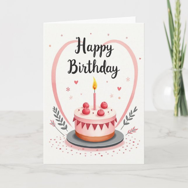 Bunting Cake Birthday Card (Front)