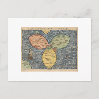 Bunting clover leaf map 1581 postcard