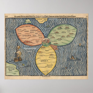 Bunting clover leaf map 1581 poster