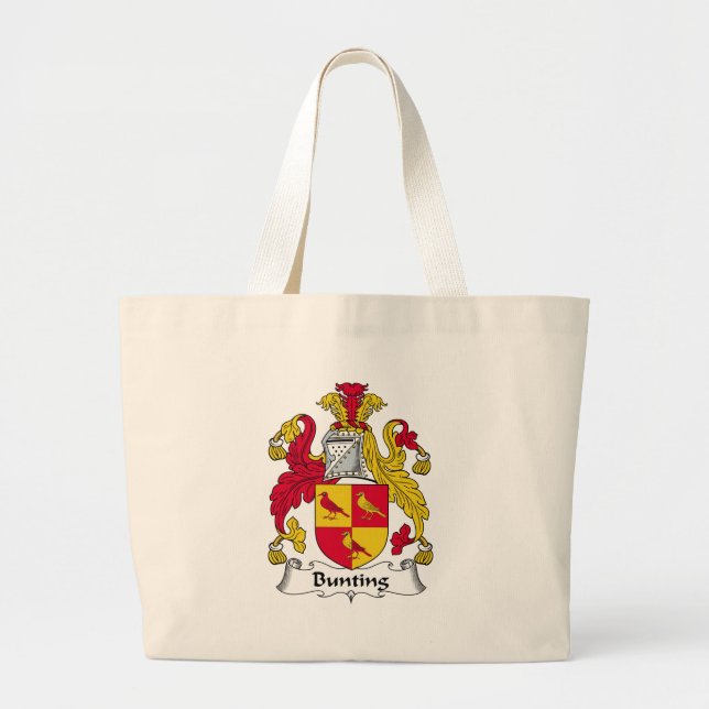 Bunting Family Crest Large Tote Bag (Front)