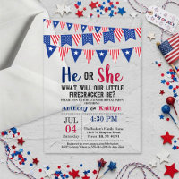 Bunting Flags 4th Of July Gender Reveal Party