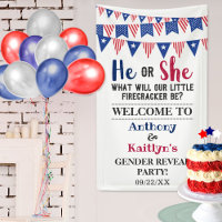 Bunting Flags 4th Of July Gender Reveal Party