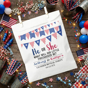 Bunting Flags 4th Of July Gender Reveal Party Favour Bags