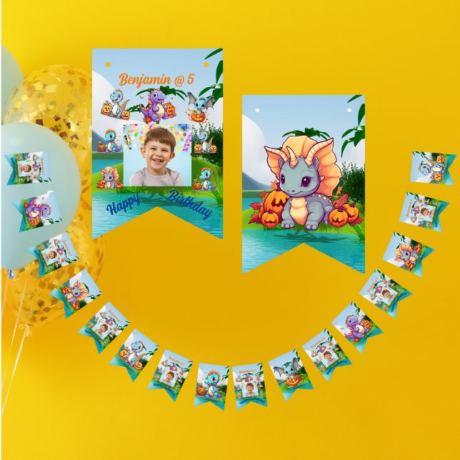Bunting Flags Kids Birthday Party Baby Dinosaur  (Creator Uploaded)