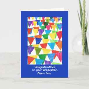 Bunting Graduation Congratulations for Any Name Card