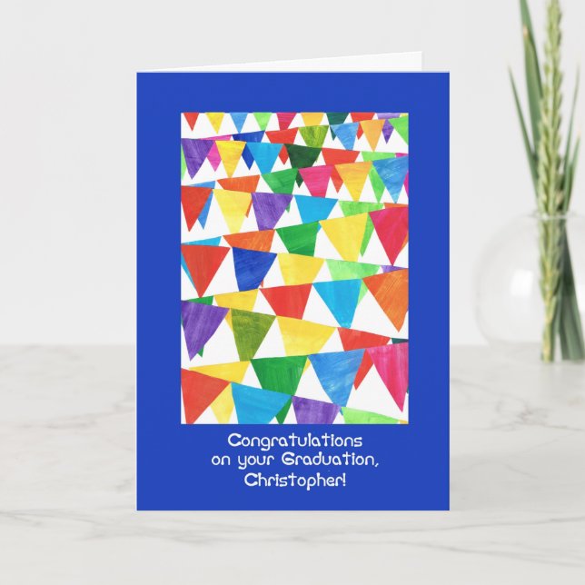 Bunting Graduation Congratulations for Christopher Card (Front)
