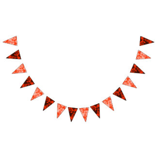 Bunting in bright oranges and deep red leaves