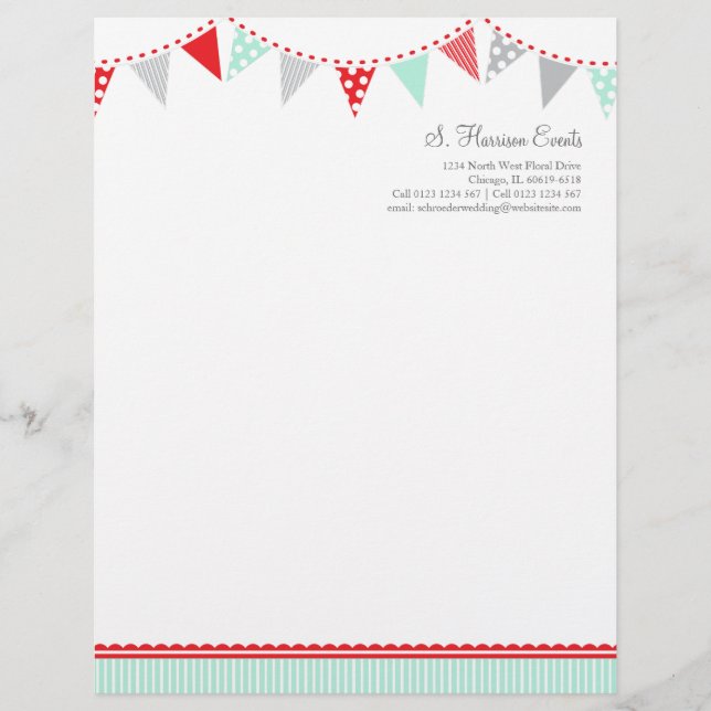 Bunting party events letterhead (Front)
