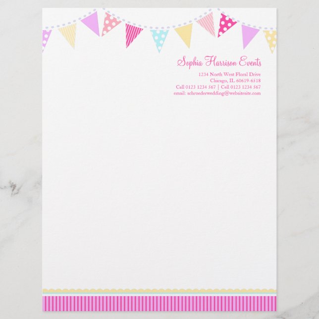 Bunting party events letterhead (Front)