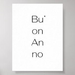 Buon Anno - minimalistic typography poster