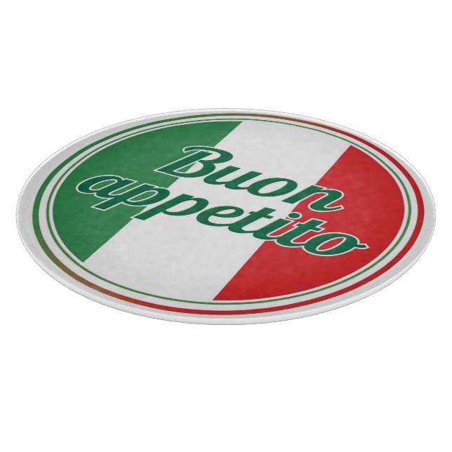 Buon appétito  Glass Cutting Board (Corner)
