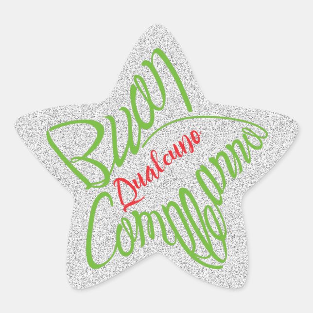 Buon compleanno a forma di stella star sticker (Front)