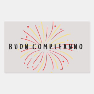 Buon compleanno, Italian happy birthday  Rectangular Sticker