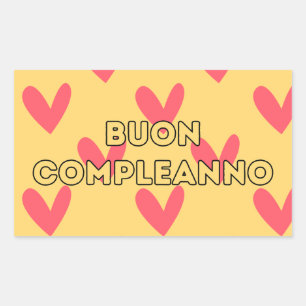 Buon compleanno, Italian happy birthday Rectangular Sticker