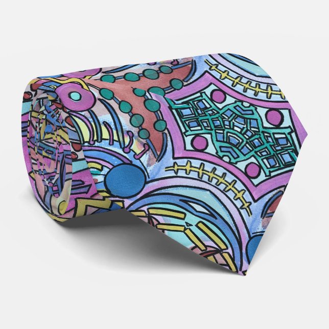 Buon Giorno-Modern Geometric Pattern Tie (Rolled)