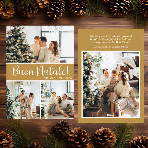 Buon Natale 4 Photo Flat Holiday Card