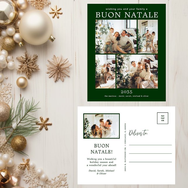 Buon Natale 5 Photo  Holiday Postcard (Creator Uploaded)