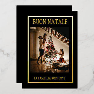 Buon Natale Black & Gold Simple Modern Photo