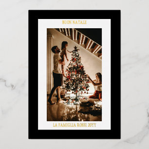 Buon Natale Black Gold Simple Modern Photo