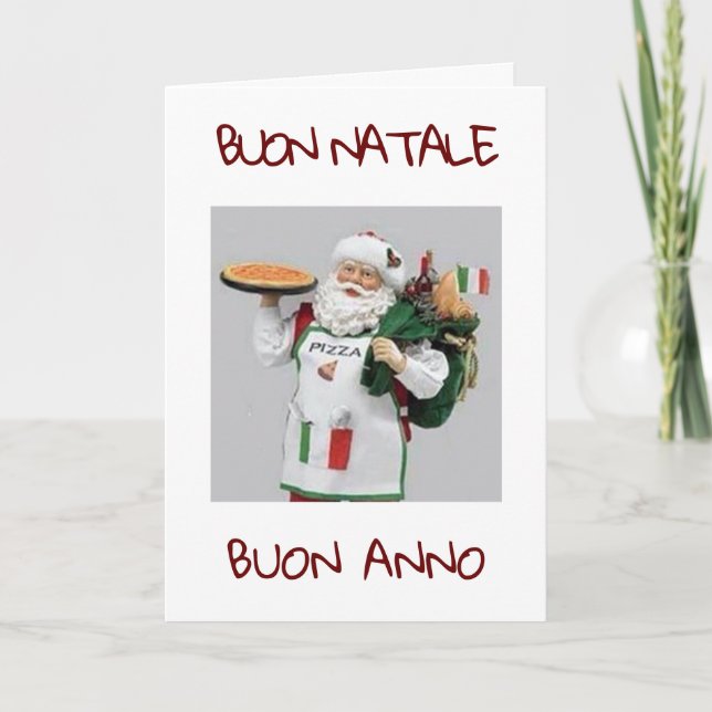 BUON NATALE / BUON ANNO ITALIAN SANTA HOLIDAY CARD (Front)