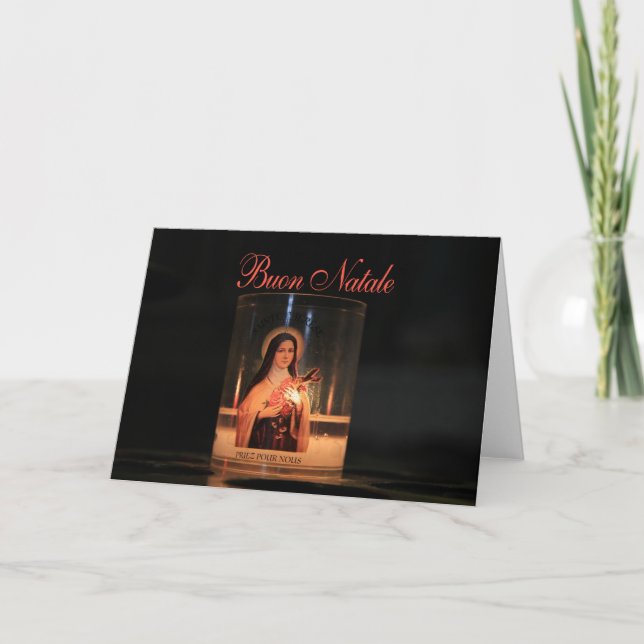 Buon Natale  Burning candles christmas Holiday Card (Front)