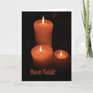 Buon Natale  Burning candles christmas Holiday Card