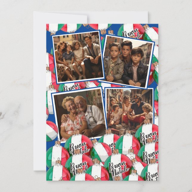 Buon Natale Christmas Greeting Royal Blue Invitation (Front)