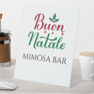 Buon Natale Custom Italian Christmas Pedestal Sign