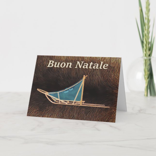 Buon Natale - Dog Sled Holiday Card (Front)