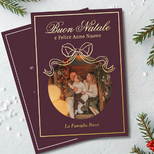 Buon Natale e Felice Anno Nuovo Coquette Bow Photo