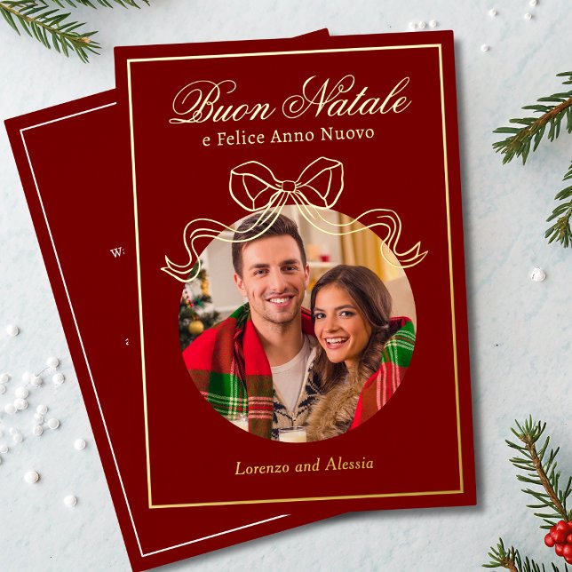 Buon Natale e Felice Anno Nuovo Coquette Bow Photo (Creator Uploaded)