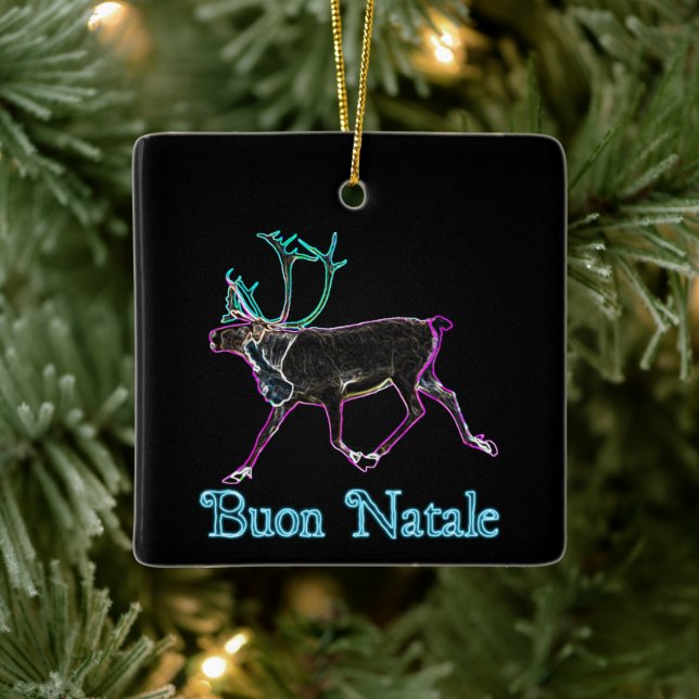 Buon Natale - Electric Caribou Ceramic Tree Decoration (Tree)