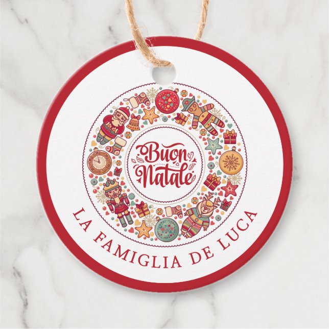 Buon Natale Favour Tags (Front)