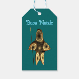 Buon Natale - Fractal Inuit Hunter Gift Tags