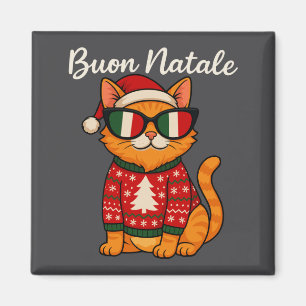 Buon Natale Italian Cat Christmas, Italy Pride Hol Magnet