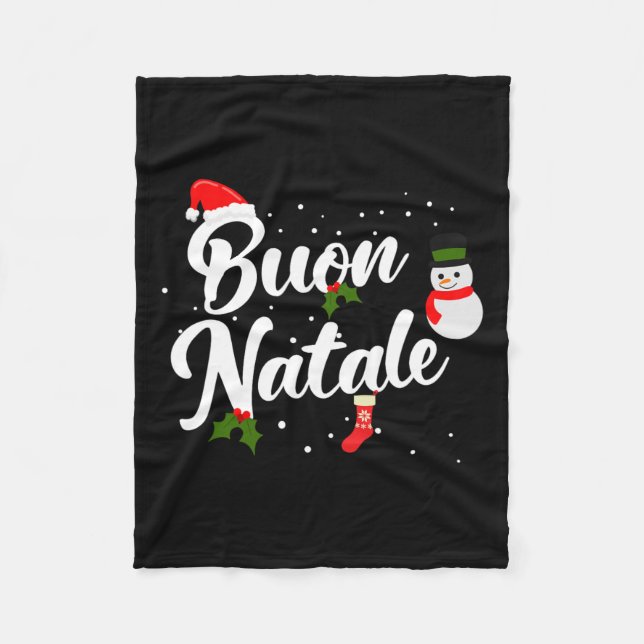 Buon natale italian christmas  fleece blanket (Front)