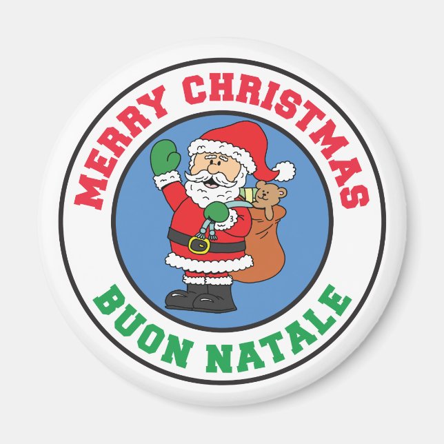 Buon Natale Italian Christmas Santa Magnet (Front)