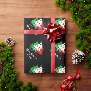 Buon Natale Italian Christmas tree design custom Wrapping Paper