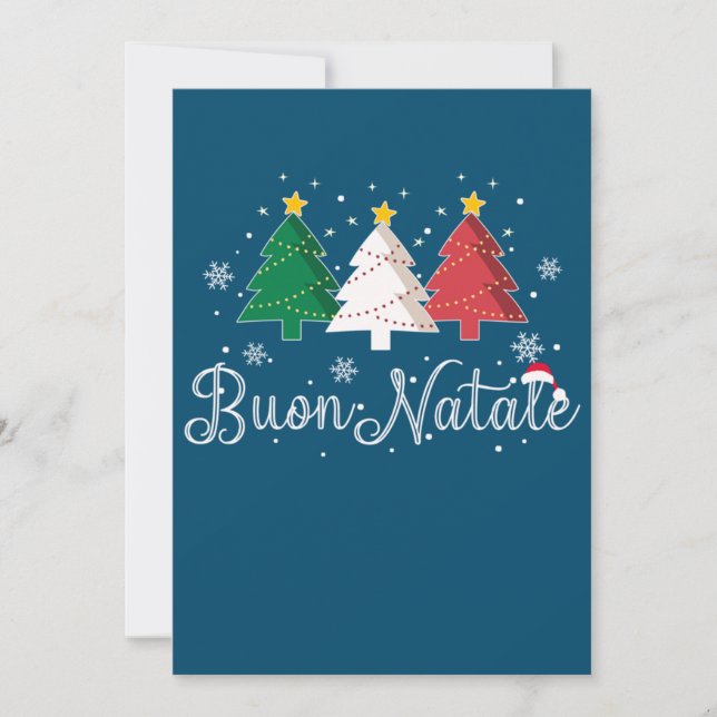 Buon Natale Italian Christmas Tree Invitation (Front)