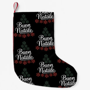 Buon Natale Italian Family Christmas Tree Holiday Small Christmas Stocking
