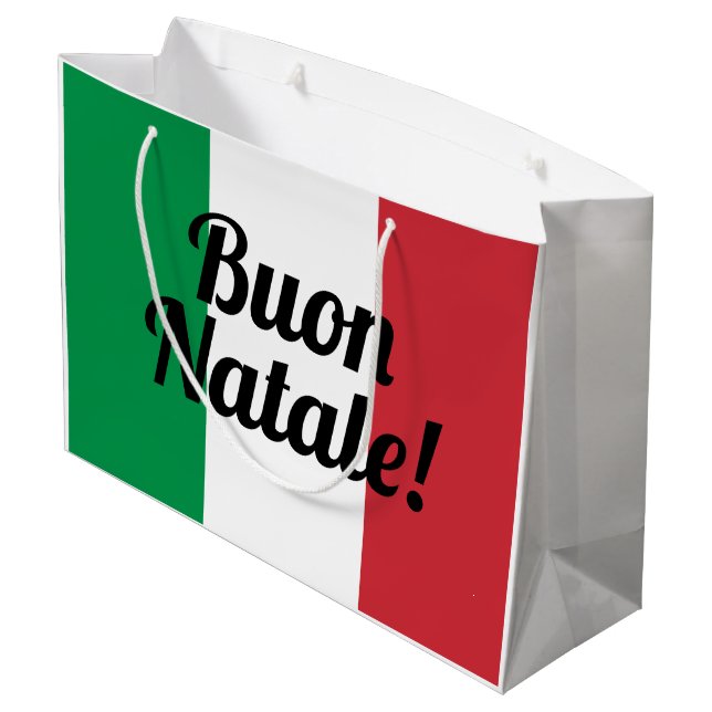 Buon Natale Italian flag Merry Christmas gift bags (Back Angled)
